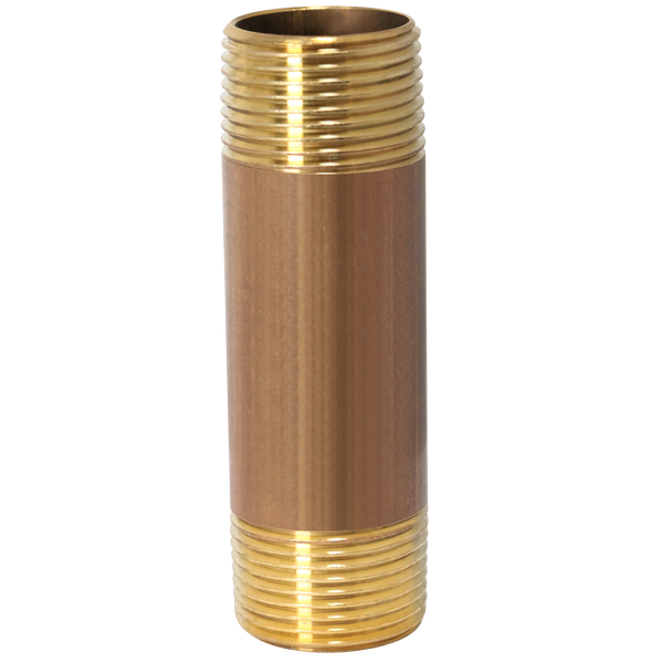 1 in x 4 in Red Brass Nipple