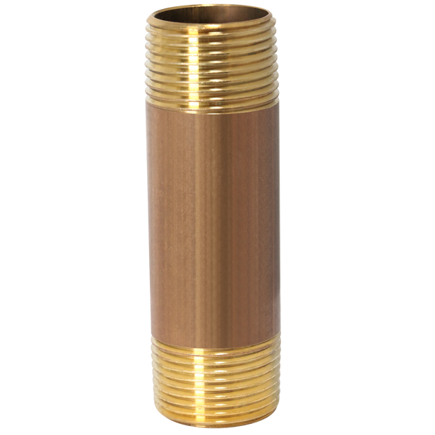 1 in x 4 in Red Brass Nipple
