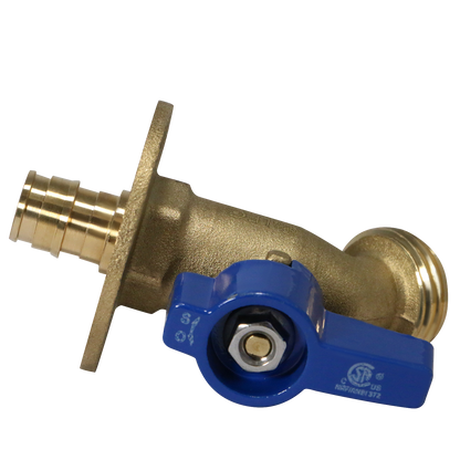  Pex A Expansion x GHT Hose Bibb Valve with FlangePex Barb Crimp Swivel Ball Valve Measuring Pex Expansion 1/2" x 3/4" GHT Flange Specifically Garden Hose ValvePex Ball Valve