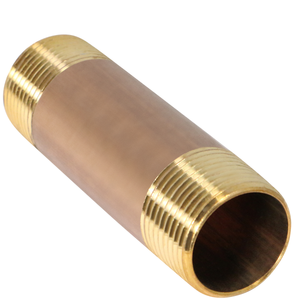 1 in x 4 in Red Brass Nipple