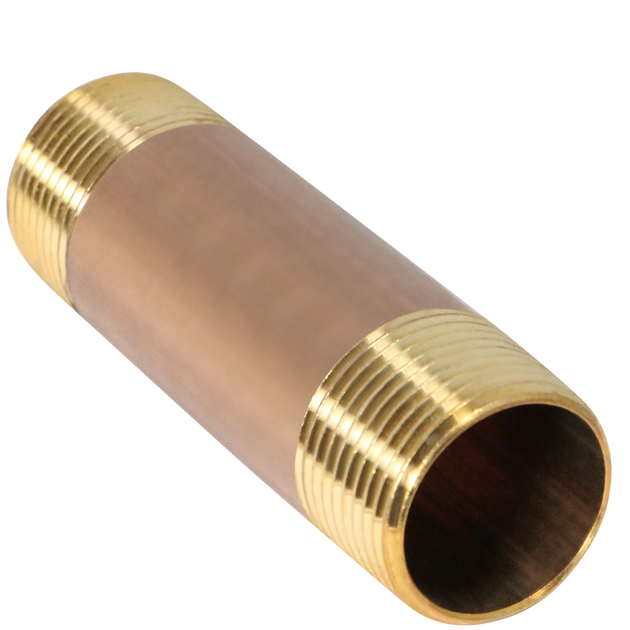 1 in x 4 in Red Brass Nipple