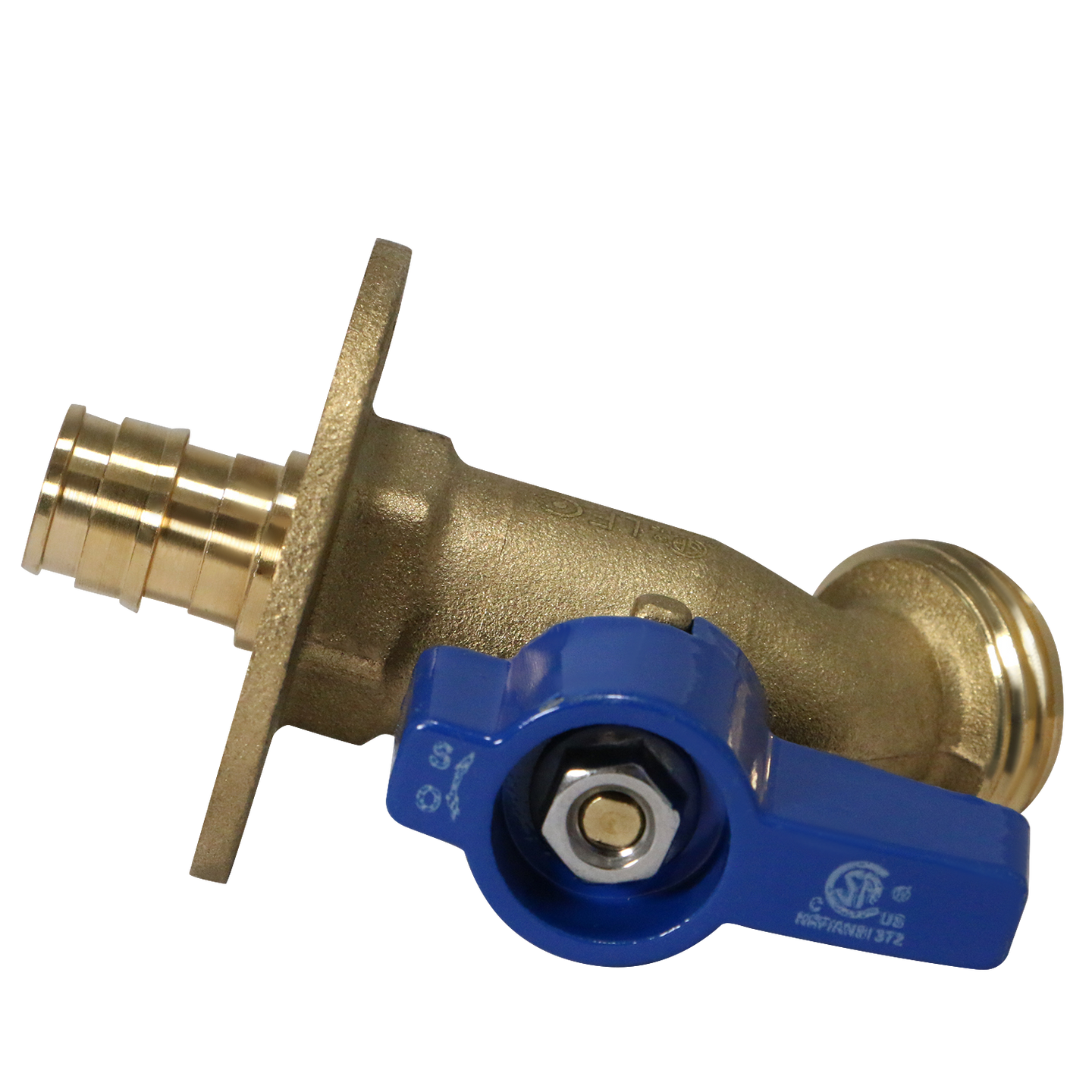 1/2 Inch Pex-A Expansion x 3/4 Inch GHT Hose Bibb Valve with Flange