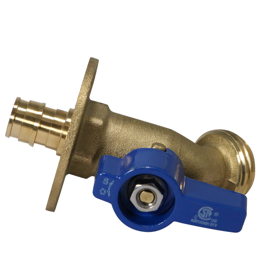 1/2 Inch Pex-A Expansion x 3/4 Inch GHT Hose Bibb Valve with Flange