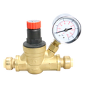 1/2 Inch Push-to-Connect Water Pressure Regulator Valve with Gauge