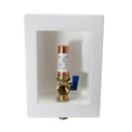 1/2 Inch MIP/Sweat x 3/4 Inch MHT, White with Hammer Arrestor Premium Washing Machine Outlet Box