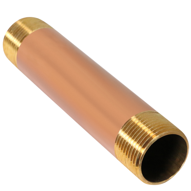 1 in x 6 in Red Brass Nipple