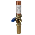 1/2 Inch MIP x 3/4 Inch MHT Washing Machine Outlet Stop Valve with Hammer Arrestor, Blue Handle