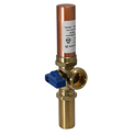 1/2 Inch MIP x 3/4 Inch MHT Washing Machine Outlet Stop Valve with Hammer Arrestor, Blue Handle