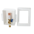 1/2 Inch MIP/Sweat x 3/4 Inch MHT, White with Hammer Arrestor Premium Washing Machine Outlet Box