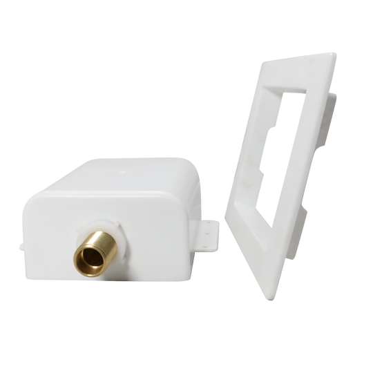1/2 Inch MIP/Sweat x 3/4 Inch MHT, White with Hammer Arrestor Premium Washing Machine Outlet Box