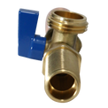 1/2 Inch MIP x 3/4 Inch MHT Washing Machine Outlet Stop Valve with Hammer Arrestor, Blue Handle
