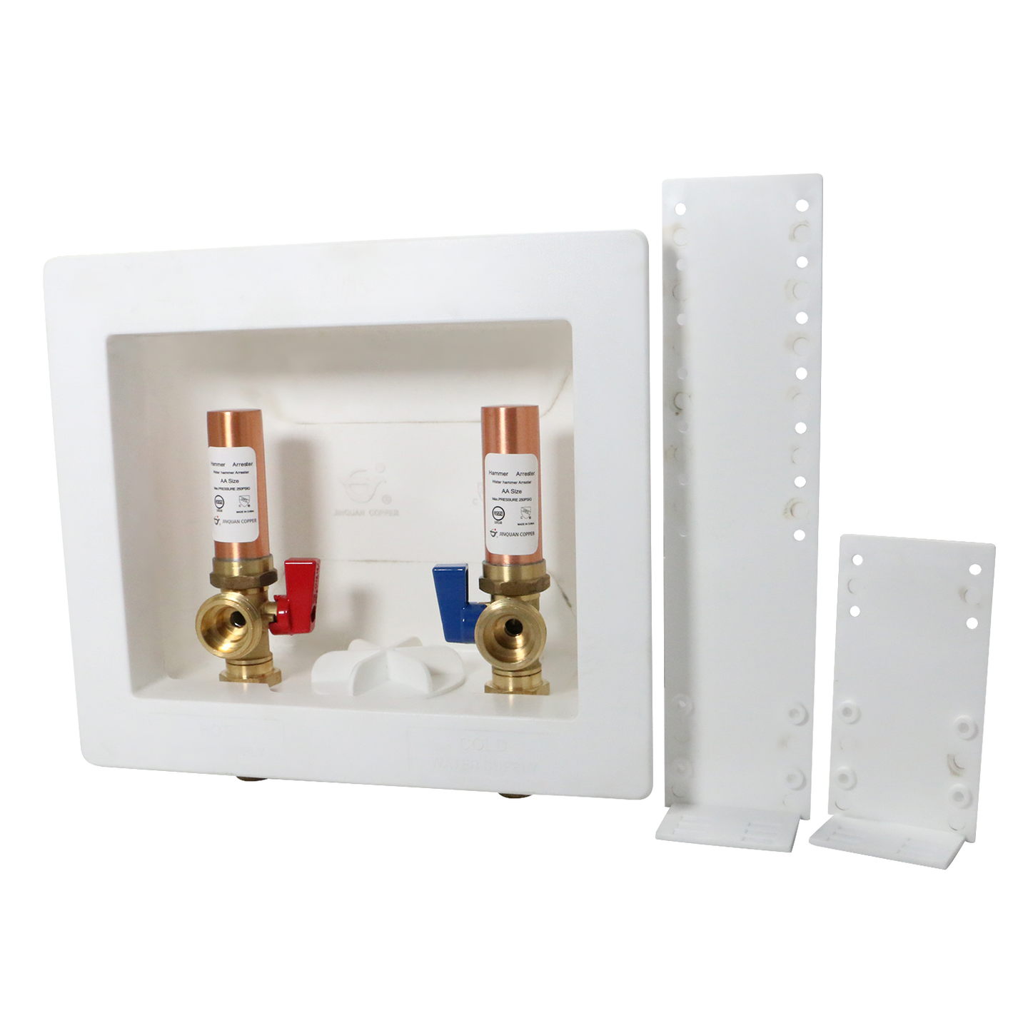 1/2 Inch MIP / Sweat x 3/4 inch MHT Premium Washing Machine Outlet Box with Center Drain