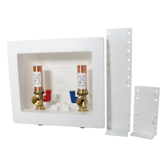 1/2 Inch MIP / Sweat x 3/4 inch MHT Premium Washing Machine Outlet Box with Center Drain