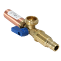 1/2 Inch Pex-A Expansion x 3/4 Inch MHT Premium Washing Machine Outlet Stop Valve with Hammer Arrestor Blue Handle