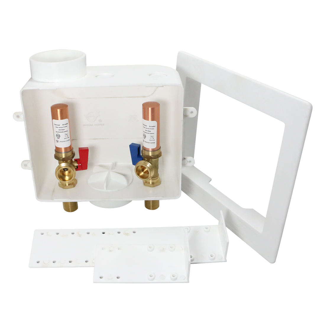 1/2 Inch MIP / Sweat x 3/4 inch MHT Premium Washing Machine Outlet Box with Center Drain