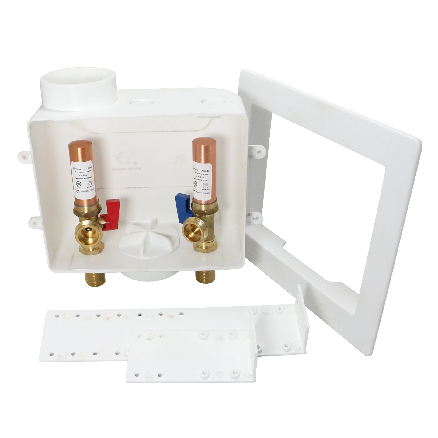 1/2 Inch MIP / Sweat x 3/4 inch MHT Premium Washing Machine Outlet Box with Center Drain