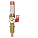 1/2 Inch PEX-B Barb x 3/4 Inch MHT Premium Washing Machine Outlet Stop Valve with Hammer Arrestor, Red Handle
