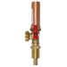 1/2 Inch PEX-B Barb x 3/4 Inch MHT Premium Washing Machine Outlet Stop Valve with Hammer Arrestor, Red Handle