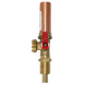 1/2 Inch PEX-B Barb x 3/4 Inch MHT Premium Washing Machine Outlet Stop Valve with Hammer Arrestor, Red Handle
