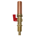 1/2 Inch PEX-B Barb x 3/4 Inch MHT Premium Washing Machine Outlet Stop Valve with Hammer Arrestor, Red Handle