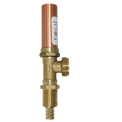 1/2 Inch PEX-B Barb x 3/4 Inch MHT Premium Washing Machine Outlet Stop Valve with Hammer Arrestor, Red Handle