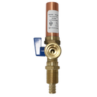 1/2 Inch PEX-B Barb x 3/4 Inch MHT Premium Washing Machine Outlet Stop Valve with Hammer Arrestor, Blue Handle