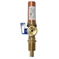 1/2 Inch PEX-B Barb x 3/4 Inch MHT Premium Washing Machine Outlet Stop Valve with Hammer Arrestor, Blue Handle