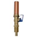 1/2 Inch PEX-B Barb x 3/4 Inch MHT Premium Washing Machine Outlet Stop Valve with Hammer Arrestor, Blue Handle