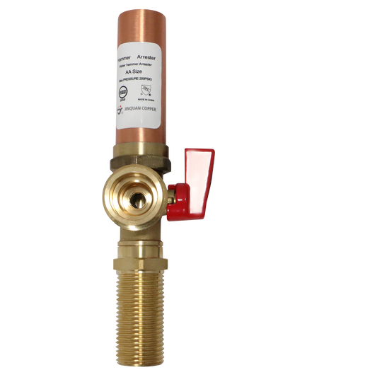 1/2 Inch MIP/Sweat x 3/4 Inch MHT Washing Machine Stop Valve with Hammer Arrestor