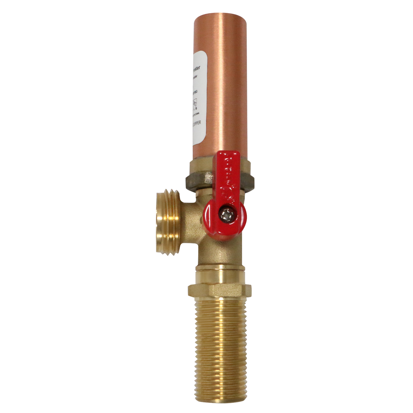 1/2 Inch MIP/Sweat x 3/4 Inch MHT Washing Machine Stop Valve with Hammer Arrestor