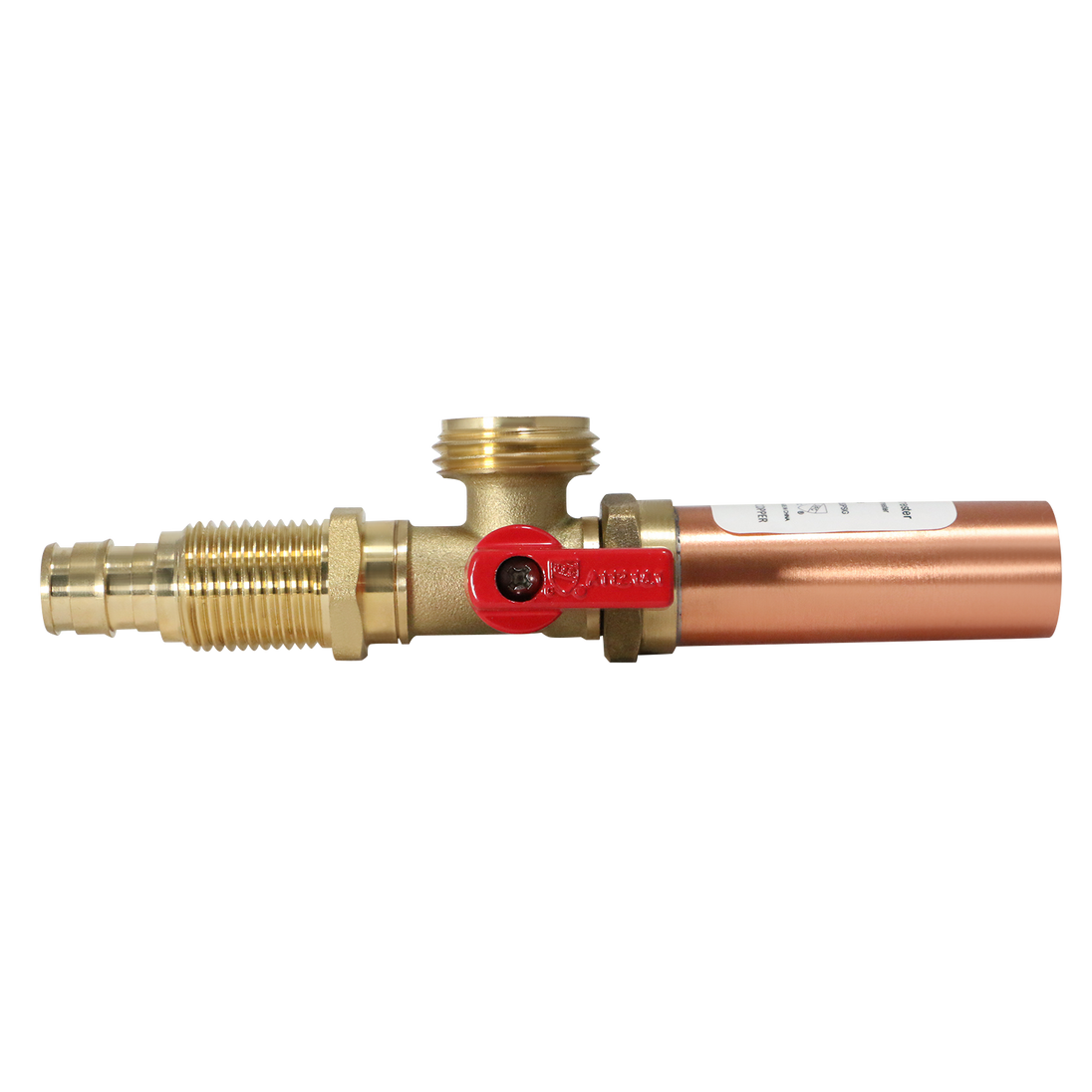 1/2 Inch Pex-A Expansion x 3/4 Inch MHT Premium Washing Machine Outlet Stop Valve with Hammer Arrestor Red Handle