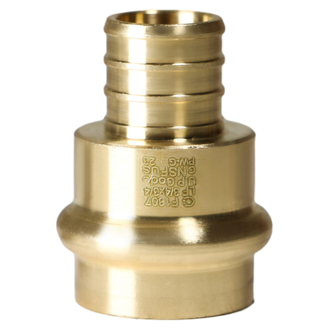 3/4 inch PEX-B Barb Crimp x 3/4 inch Press Coupling