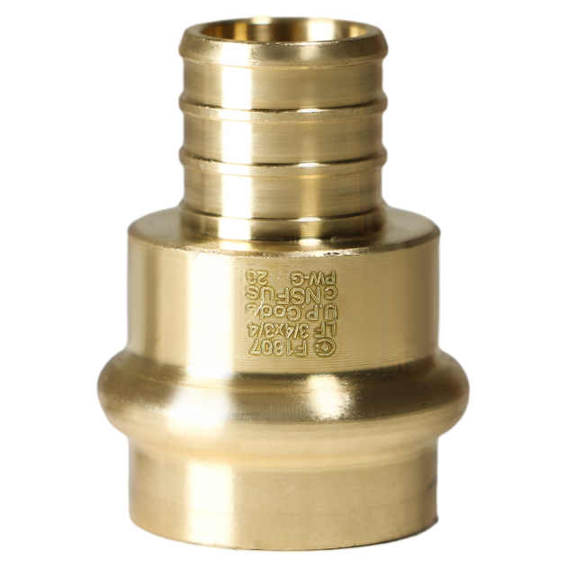 3/4 inch PEX-B Barb Crimp x 3/4 inch Press Coupling