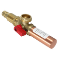 1/2 Inch Pex-A Expansion x 3/4 Inch MHT Premium Washing Machine Outlet Stop Valve with Hammer Arrestor Red Handle