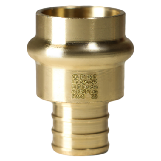 3/4 inch PEX-B Barb Crimp x 3/4 inch Press Coupling