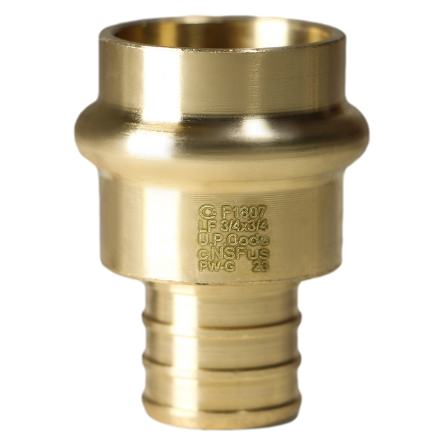 3/4 inch PEX-B Barb Crimp x 3/4 inch Press Coupling