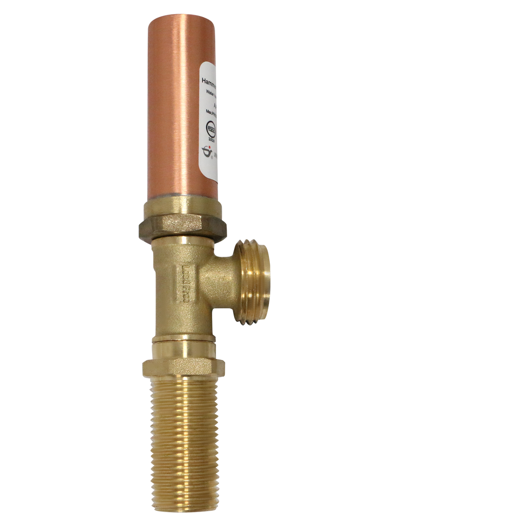 1/2 Inch MIP/Sweat x 3/4 Inch MHT Washing Machine Stop Valve with Hammer Arrestor