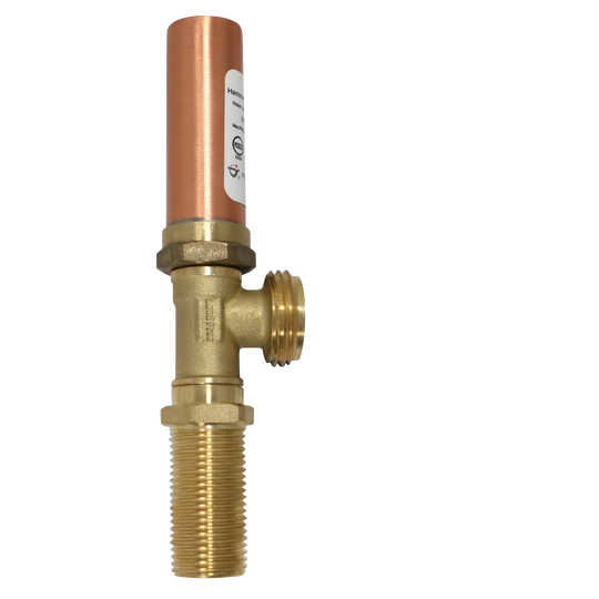 1/2 Inch MIP/Sweat x 3/4 Inch MHT Washing Machine Stop Valve with Hammer Arrestor