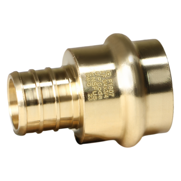 3/4 inch PEX-B Barb Crimp x 3/4 inch Press Coupling