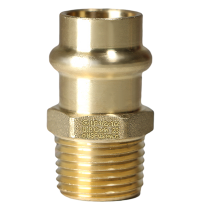 Brass Press MNPT Coupling Measuring 1/2 in x 1/2 in Male MNPT Brass Press Coupling Specifically Male MNPT Brass Coupling
