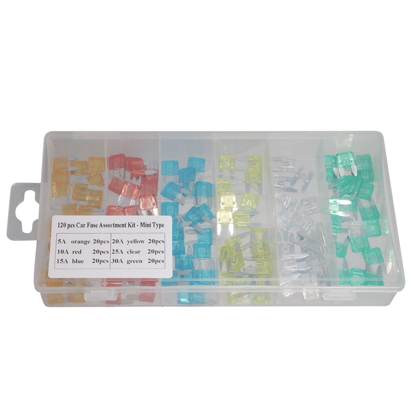 1-Pack 120 pcs- Mini Car Fuses Assortment Kit, Replacement Fuses for Car/RV/Truck/Motorcycle/Boat