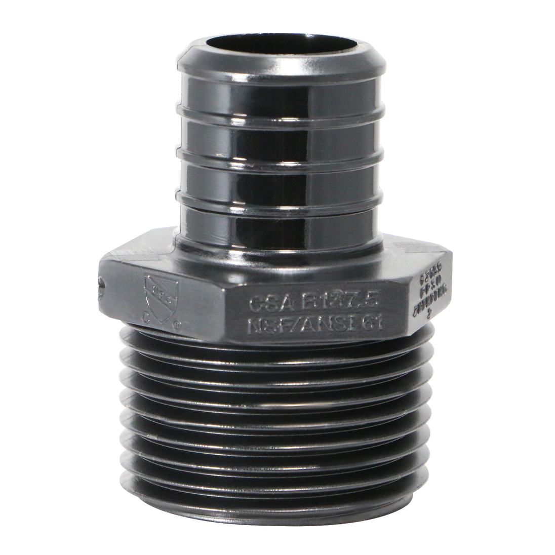 1 Inch PEX-B Barb Crimp x 1 Inch Male NPT Poly Alloy Adapter