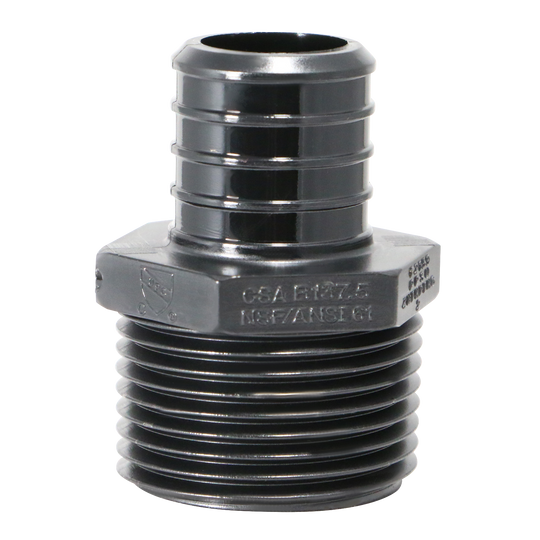 1 Inch PEX-B Barb Crimp x 1 Inch Male NPT Poly Alloy Adapter