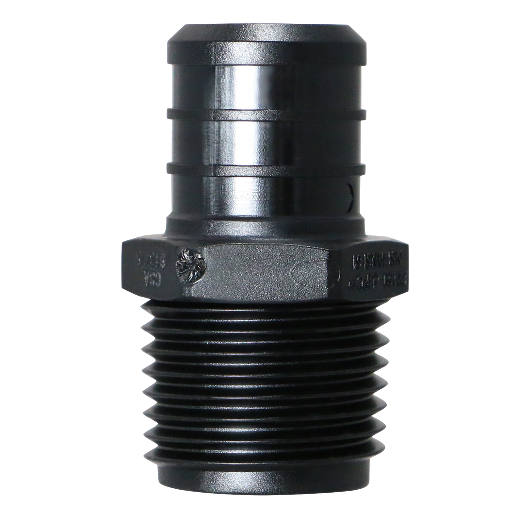 3/4 Inch PEX-B Barb Crimp x 1/2 Inch Male NPT Poly Alloy Adapter