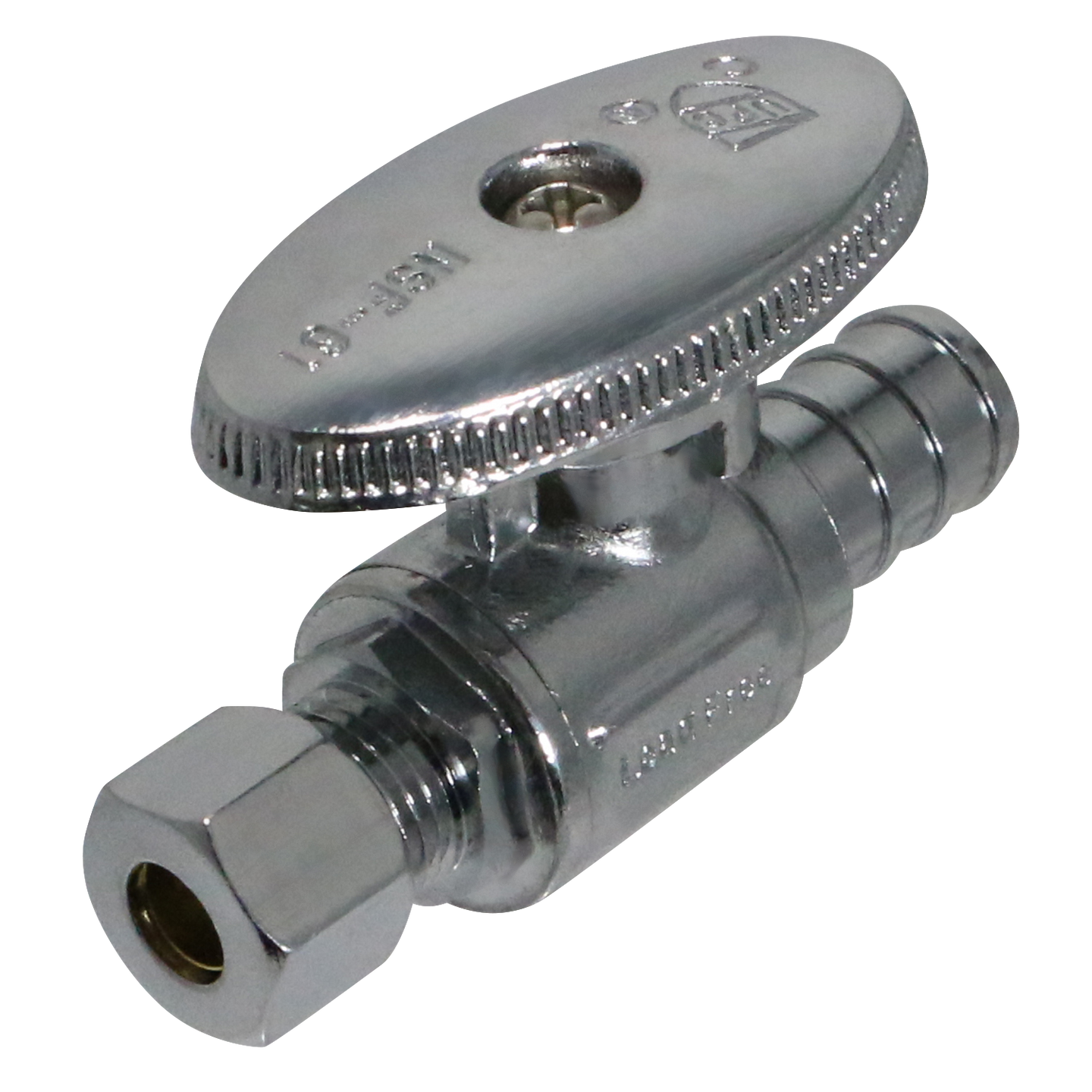 1/2 Inch  PEX-B Barb x 1/4 Inch OD Compression Straight Valve