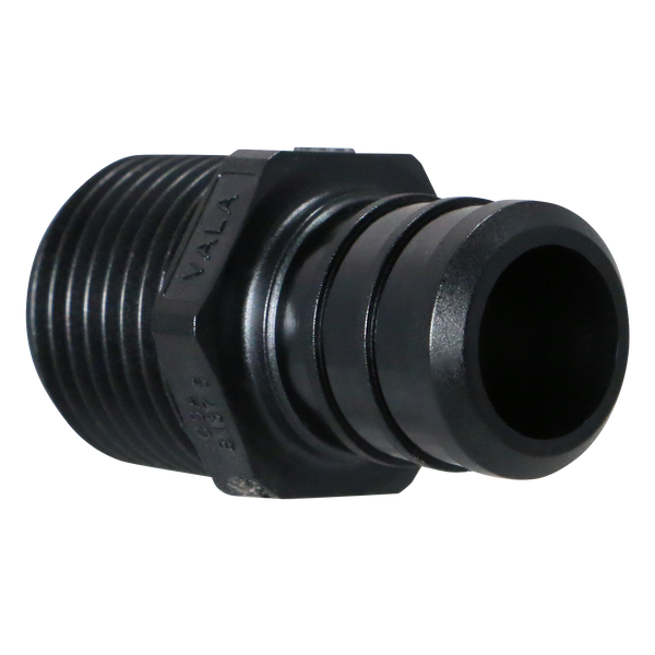 3/4 Inch PEX-B Barb Crimp x 1/2 Inch Male NPT Poly Alloy Adapter