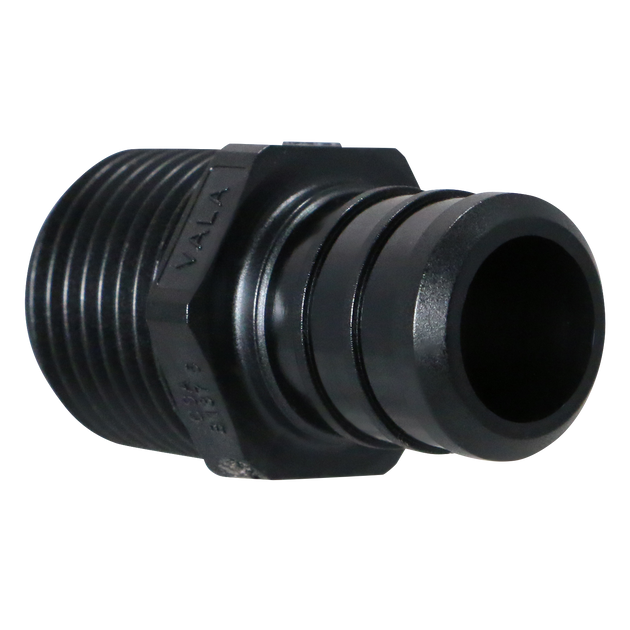 3/4 Inch PEX-B Barb Crimp x 1/2 Inch Male NPT Poly Alloy Adapter