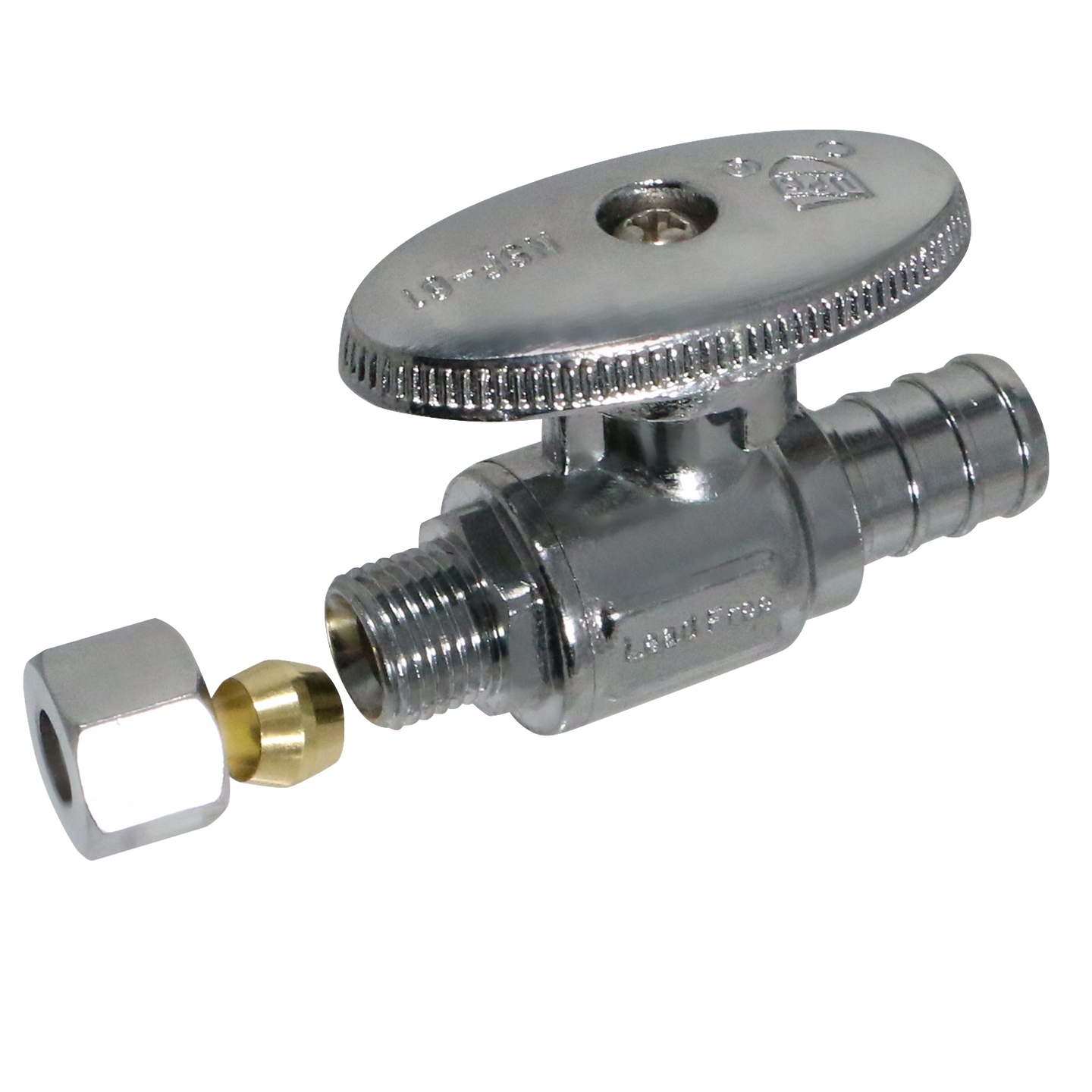 1/2 Inch  PEX-B Barb x 1/4 Inch OD Compression Straight Valve