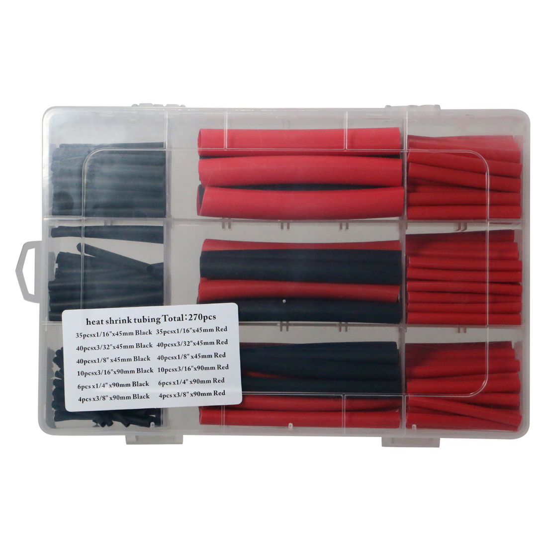1-Pack 270 PCS Heat Shrink Tubing Kit - 3:1 Ratio Adhesive Lined, Black + Red