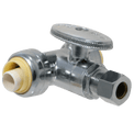 1/2 Push-to-Connect x 1/2 Push-to-Connect x 3/8 OD Compression Tee Valve